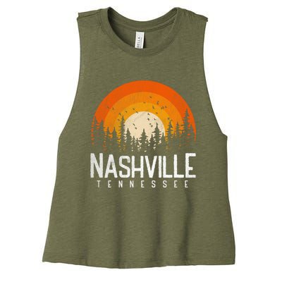 Nashville Tennessee Tn Gift Retro Style Vintage 80s Gift Great Gift Women's Racerback Cropped Tank