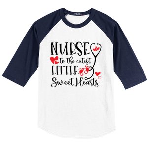 Nurse To The Cutest Little Sweet Hearts Pediatrics Nurse Cute Gift Baseball Sleeve Shirt