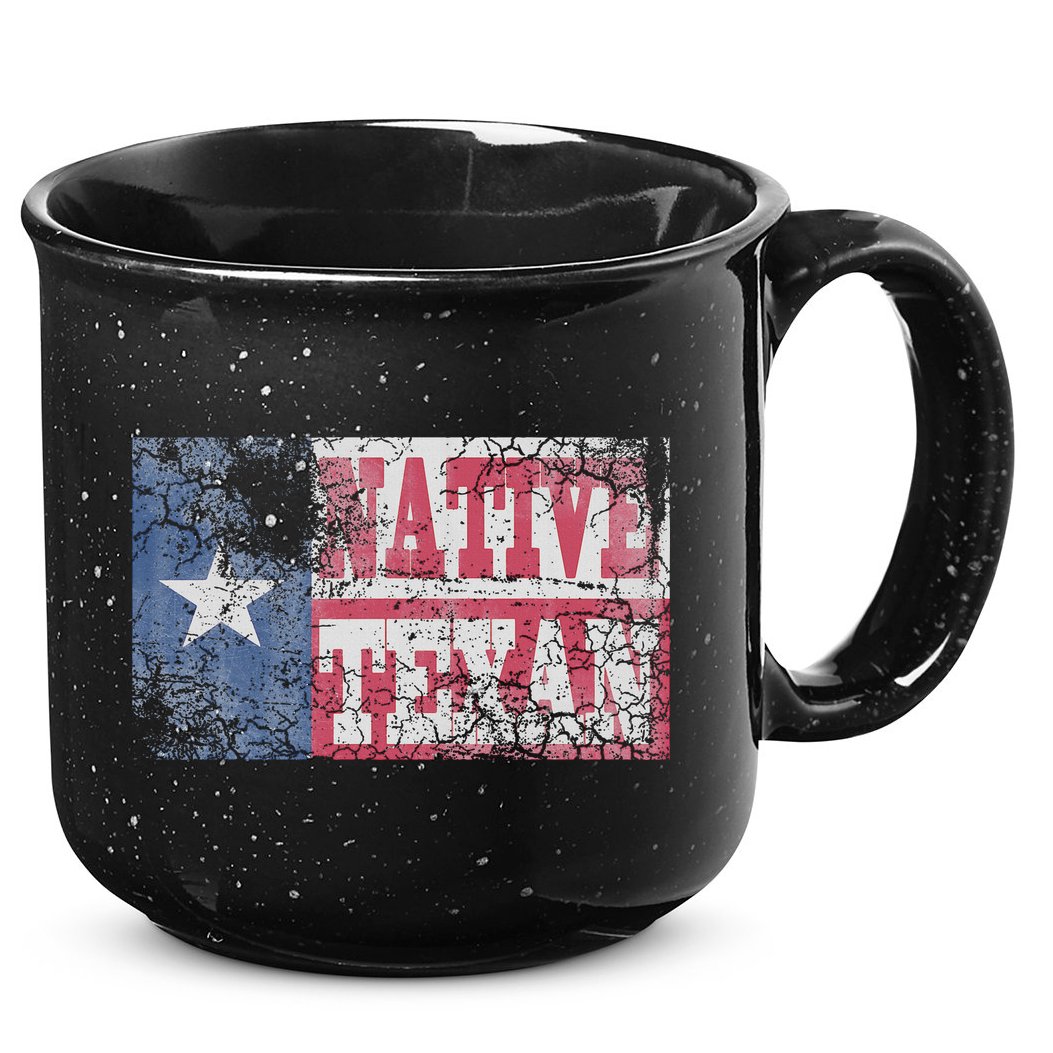 Native Texan Texas Flag Family Home Love Vintage Distressed 15oz Campfire Ceramic Mug