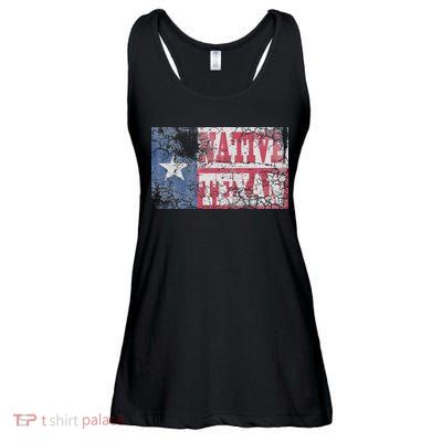 Native Texan Texas Flag Family Home Love Vintage Distressed Ladies Essential Flowy Tank
