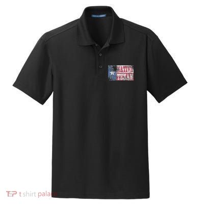 Native Texan Texas Flag Family Home Love Vintage Distressed Dry Zone Grid Polo