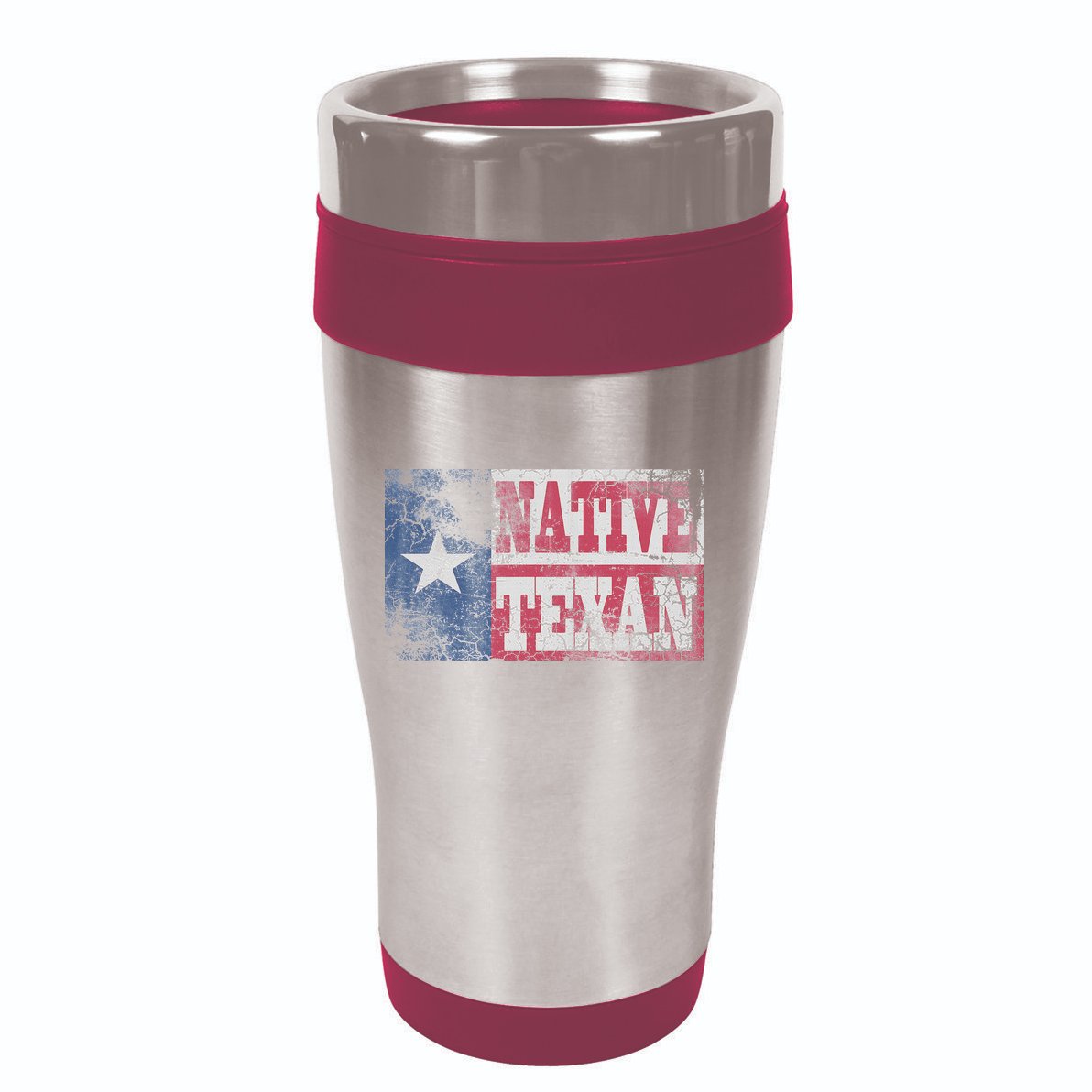 Native Texan Texas Flag Family Home Love Vintage Distressed 16oz Travel Tumbler