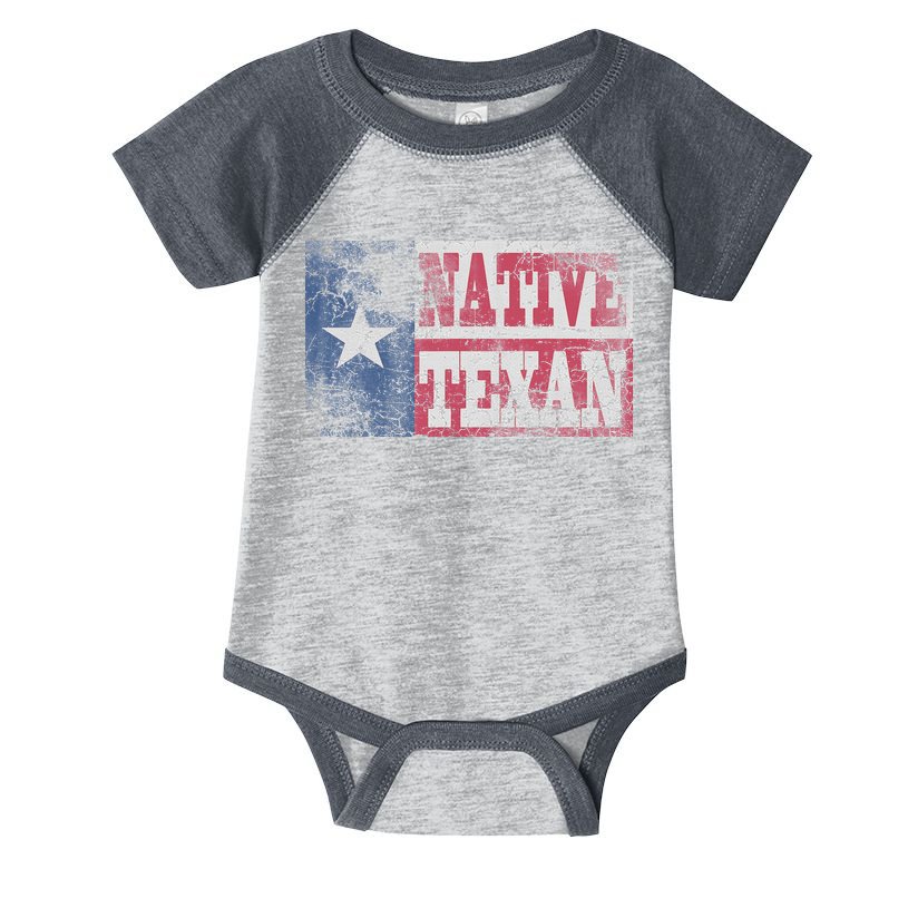 Native Texan Texas Flag Family Home Love Vintage Distressed Infant Baby Jersey Bodysuit