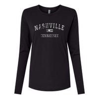 Nashville Tennessee TN Vintage Womens Cotton Relaxed Long Sleeve T-Shirt