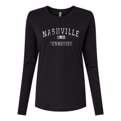 Nashville Tennessee TN Vintage Womens Cotton Relaxed Long Sleeve T-Shirt