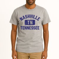 Nashville TN Tennessee Gym Style Distressed Navy Blue Print Tall T-Shirt