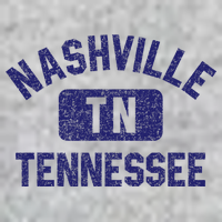 Nashville TN Tennessee Gym Style Distressed Navy Blue Print Tall T-Shirt
