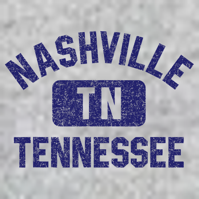 Nashville TN Tennessee Gym Style Distressed Navy Blue Print Tall T-Shirt