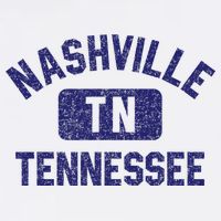 Nashville TN Tennessee Gym Style Distressed Navy Blue Print Hat