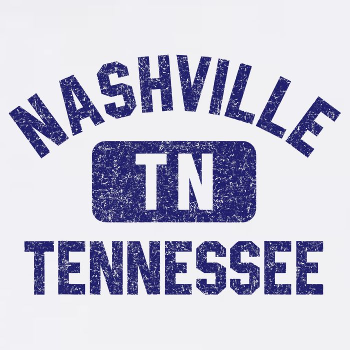 Nashville TN Tennessee Gym Style Distressed Navy Blue Print Hat