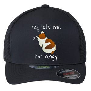 No Talk To Me IM Angy Cat Animals Feline Kitties Gift Flexfit Unipanel Trucker Cap