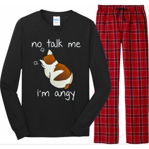 No Talk To Me IM Angy Cat Animals Feline Kitties Gift Long Sleeve Pajama Set