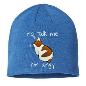 No Talk To Me IM Angy Cat Animals Feline Kitties Gift Sustainable Beanie