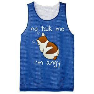 No Talk To Me IM Angy Cat Animals Feline Kitties Gift Mesh Reversible Basketball Jersey Tank