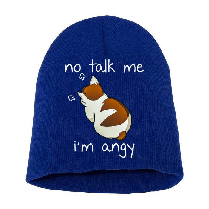 No Talk To Me IM Angy Cat Animals Feline Kitties Gift Short Acrylic Beanie