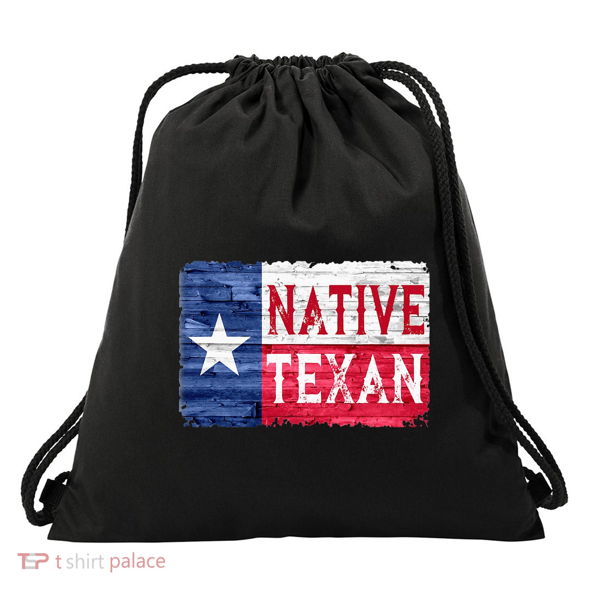 Native Texan Texas Lone Star State Flag Drawstring Bag