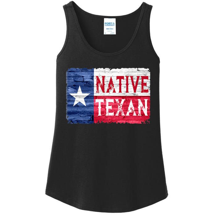 Native Texan Texas Lone Star State Flag Ladies Essential Tank