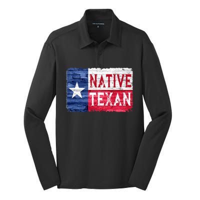 Native Texan Texas Lone Star State Flag Silk Touch Performance Long Sleeve Polo