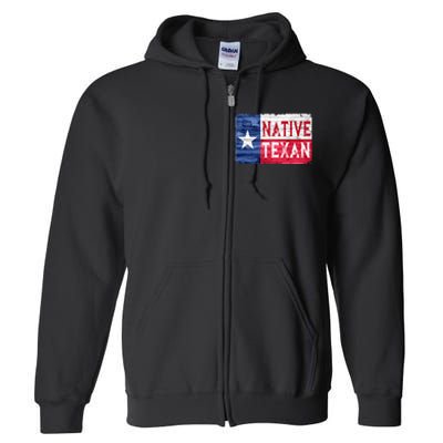 Native Texan Texas Lone Star State Flag Full Zip Hoodie