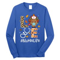 Nurse Thanksgiving Turkey Wear Mask Love Nurse Life Leopard Gift Long Sleeve Shirt