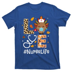 Nurse Thanksgiving Turkey Wear Mask Love Nurse Life Leopard Gift T-Shirt