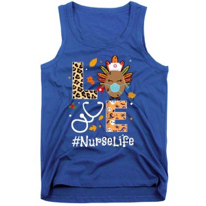 Nurse Thanksgiving Turkey Wear Mask Love Nurse Life Leopard Gift Tank Top