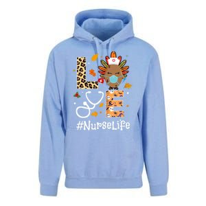 Nurse Thanksgiving Turkey Wear Mask Love Nurse Life Leopard Gift Unisex Surf Hoodie