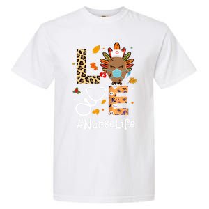 Nurse Thanksgiving Turkey Wear Mask Love Nurse Life Leopard Gift Garment-Dyed Heavyweight T-Shirt