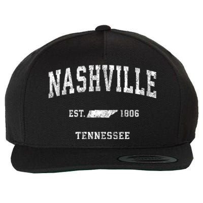 Nashville Tennessee Tn Vintage Athletic Sports Design Wool Snapback Cap