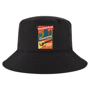 Nashville Tennessee USA Music City Guitar Musician Music Cool Comfort Performance Bucket Hat