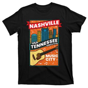 Nashville Tennessee USA Music City Guitar Musician Music T-Shirt