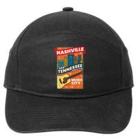 Nashville Tennessee USA Music City Guitar Musician Music 7-Panel Snapback Hat