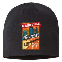 Nashville Tennessee USA Music City Guitar Musician Music Sustainable Beanie