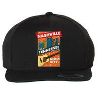 Nashville Tennessee USA Music City Guitar Musician Music Wool Snapback Cap