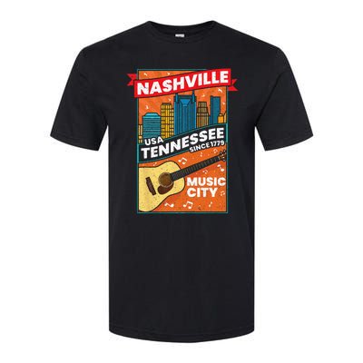 Nashville Tennessee USA Music City Guitar Musician Music Softstyle CVC T-Shirt