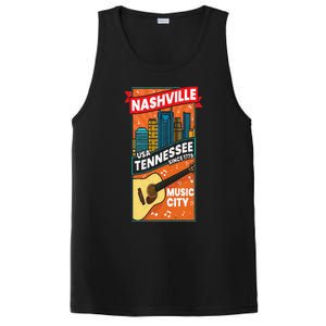 Nashville Tennessee USA Music City Guitar Musician Music PosiCharge Competitor Tank