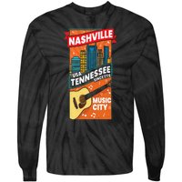 Nashville Tennessee USA Music City Guitar Musician Music Tie-Dye Long Sleeve Shirt