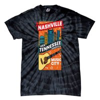 Nashville Tennessee USA Music City Guitar Musician Music Tie-Dye T-Shirt