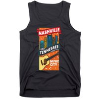 Nashville Tennessee USA Music City Guitar Musician Music Tank Top