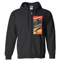 Nashville Tennessee USA Music City Guitar Musician Music Full Zip Hoodie