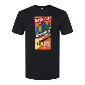 Nashville Tennessee USA Music City Guitar Musician Music Softstyle CVC T-Shirt