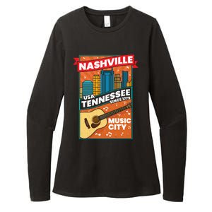 Nashville Tennessee Usa Music City Guitar Musician Music Gift Womens CVC Long Sleeve Shirt