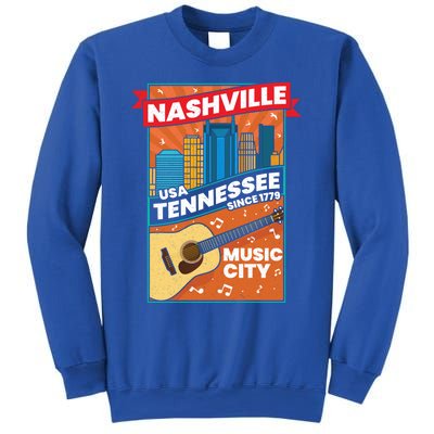 Nashville Tennessee Usa Music City Guitar Musician Music Gift Sweatshirt