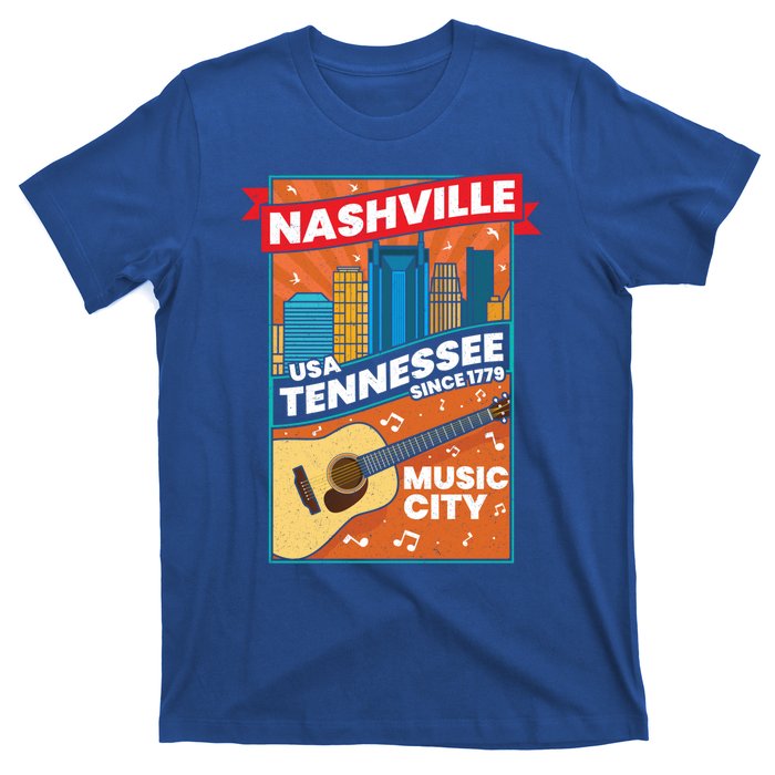 Nashville Tennessee Usa Music City Guitar Musician Music Gift T-Shirt