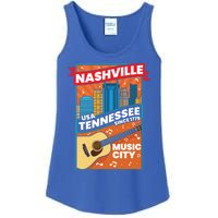 Nashville Tennessee Usa Music City Guitar Musician Music Gift Ladies Essential Tank