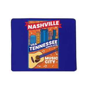 Nashville Tennessee Usa Music City Guitar Musician Music Gift Mousepad