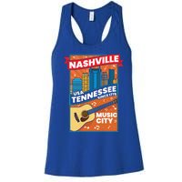 Nashville Tennessee Usa Music City Guitar Musician Music Gift Women's Racerback Tank