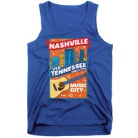 Nashville Tennessee Usa Music City Guitar Musician Music Gift Tank Top