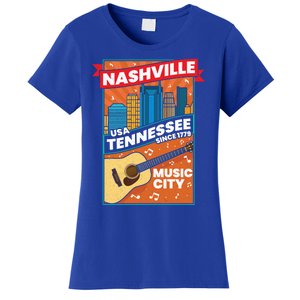 Nashville Tennessee Usa Music City Guitar Musician Music Gift Women's T-Shirt