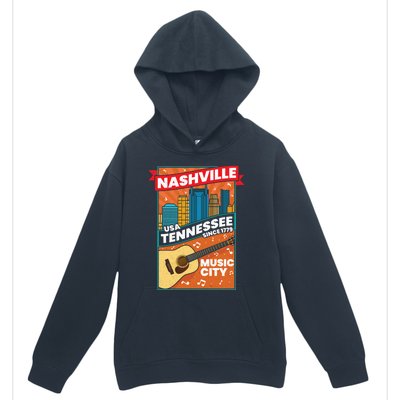 Nashville Tennessee Usa Music City Guitar Musician Music Gift Urban Pullover Hoodie